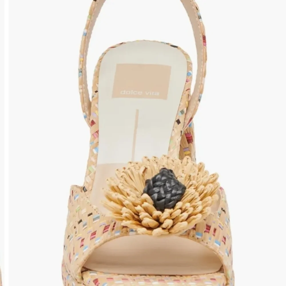 💛🔸️Dolce Vita🔸️PARLIE Pastel Multi Raffia Size Platform Heels  8.5